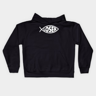 Loser' Slacker 90s Jesus fish Kids Hoodie